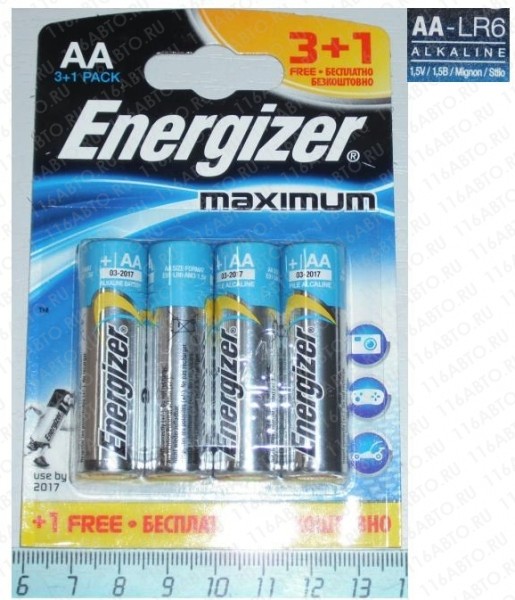 Батарейка Energizer AA Maximum 3+1 BL-4